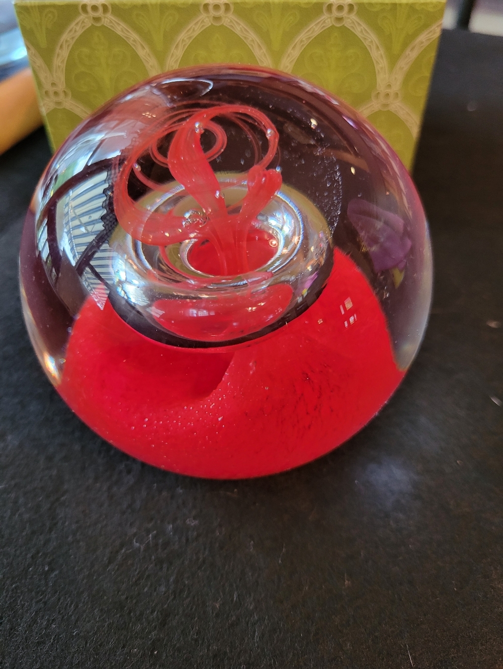 Vintage Artcristal Bohemian Glass Paperweight